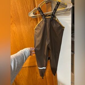 Children's Brown Overalls with Reflective Trim